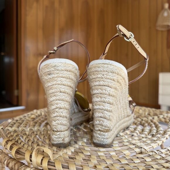 LOUIS VUITTON TRUNKS & BAGS ESPADRILLE WEDGE STRAPY PLATFORM SANDALS EU 40 US 10 - Picture 6 of 16